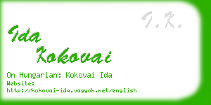 ida kokovai business card